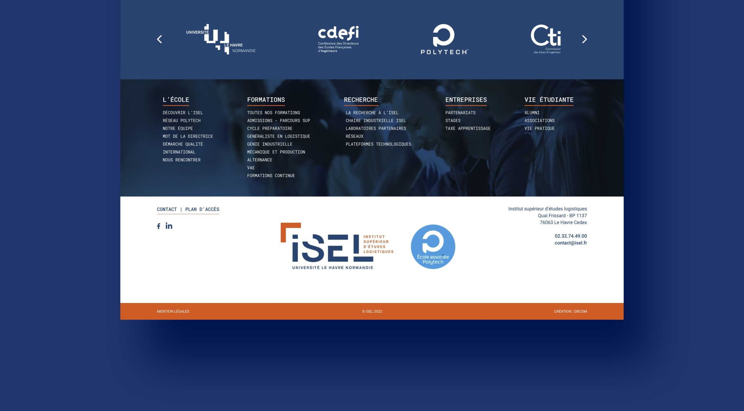 Création du site internet ISEL