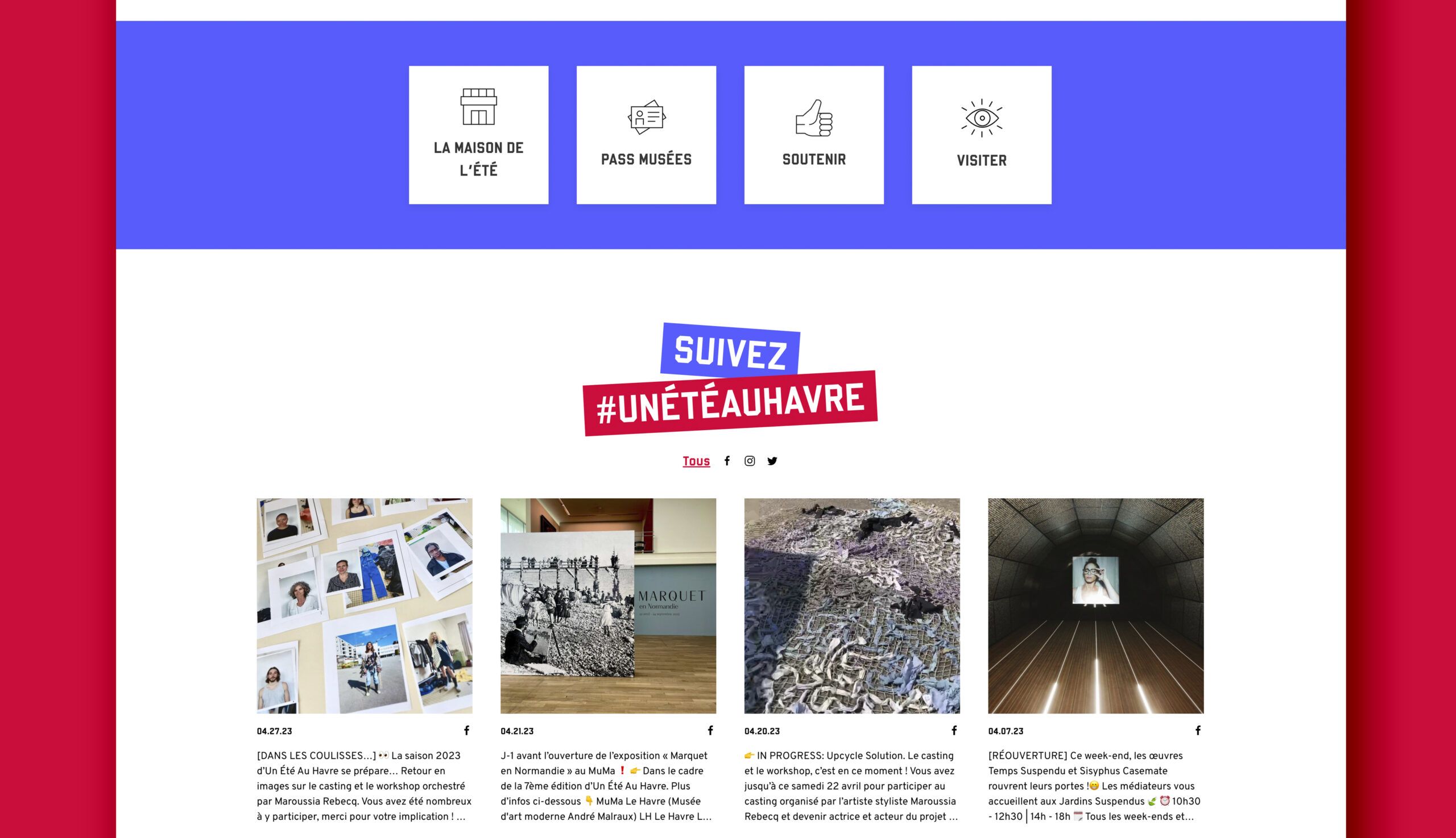 Refonte du site internet Un Été Au Havre