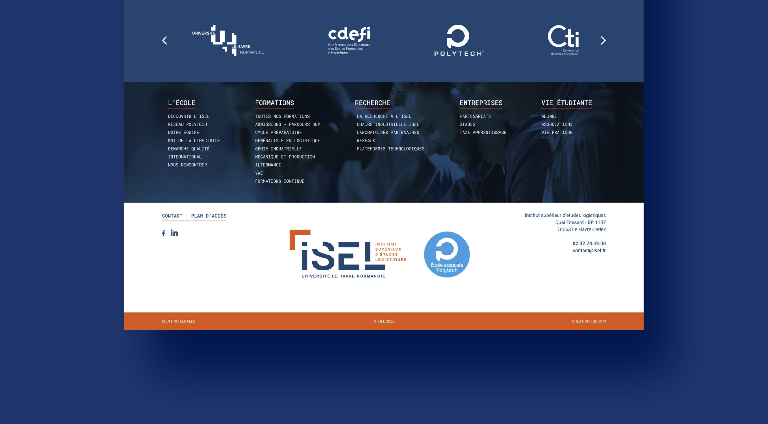 Création du site internet ISEL