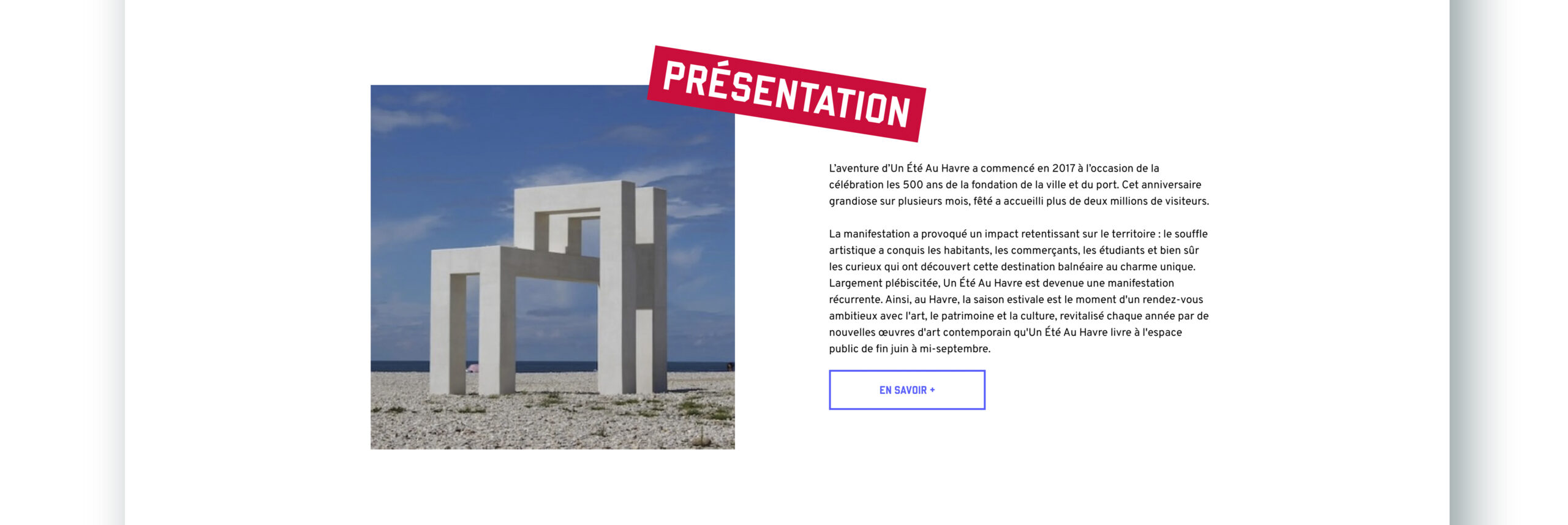 Refonte du site internet Un Été Au Havre