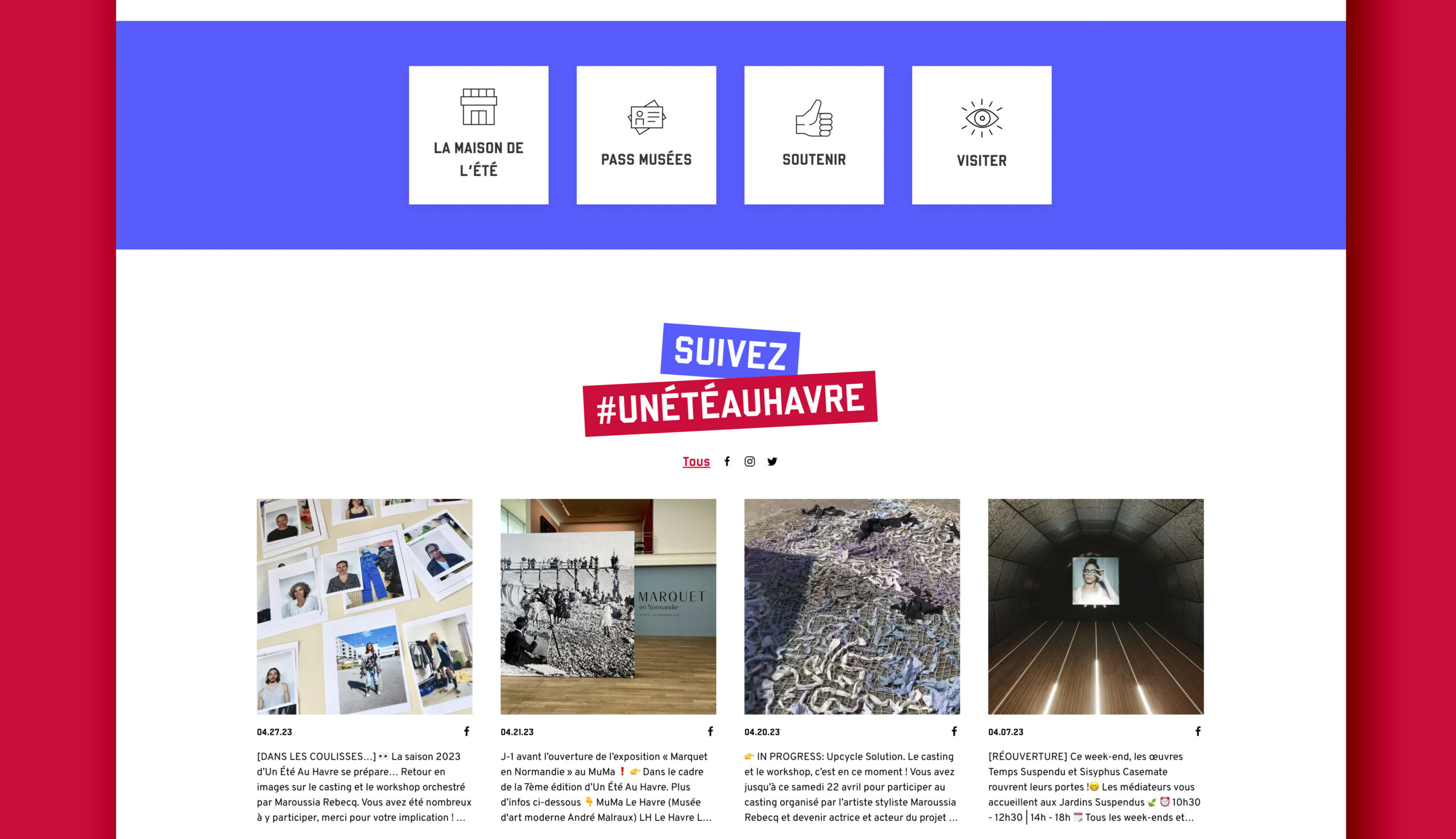 Refonte du site internet Un Été Au Havre